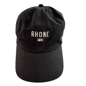 Rhone NEW Black Baseball Cap Embroidered Logo Twill Men Dad Hat